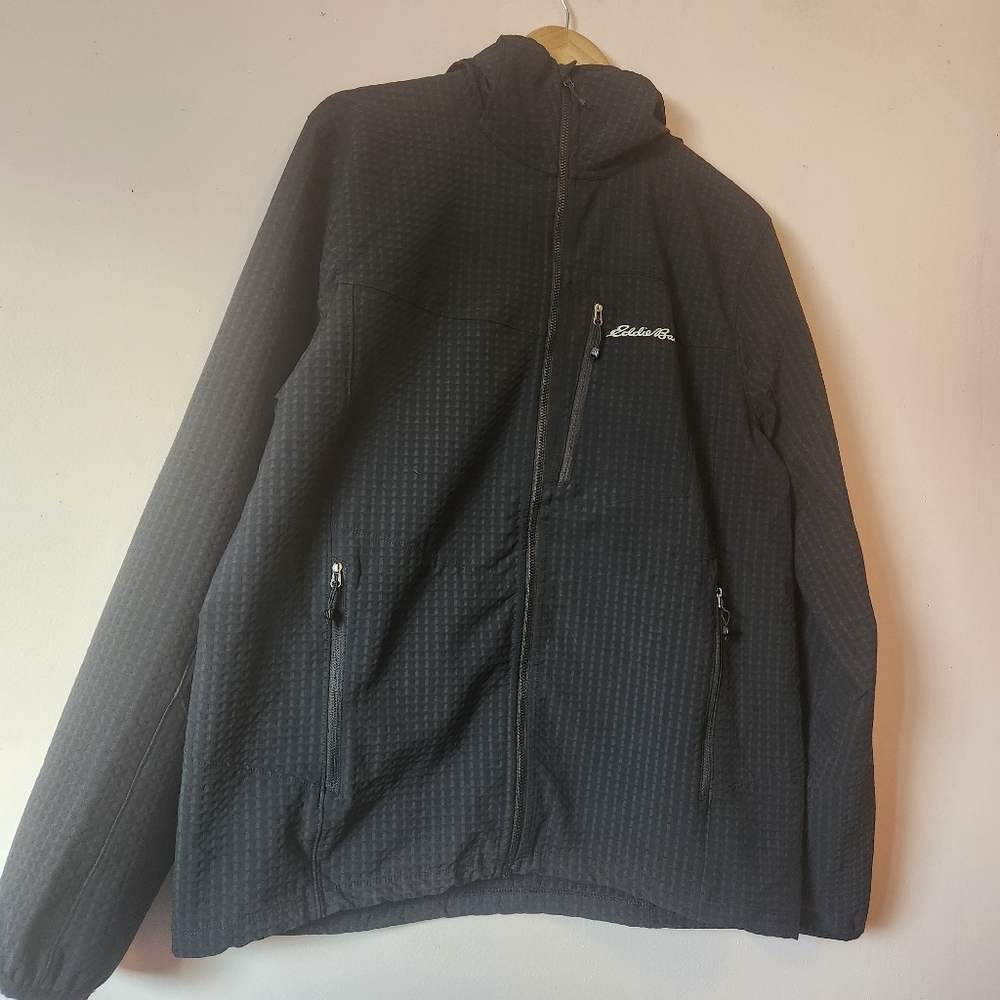 Eddie Bauer First Ascent Men’s L Grid Fleece Full Zip Hoodie Jacket Gorpcore